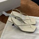 Bonnyshow  Clip Toe Women Heeled Sandals Square Toe Mid Heels Elegant Shoes Summer 2025 New Fashion Pumps Designer Dress Sandalias De Mujer