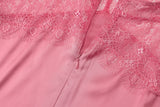 Bonnyshow  Lace Patchwork Vacation Beach Dresses for Women 2025 Summer Sexy Halter Neck Backless Long Maxi Pink Birthday Party Prom Dress