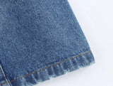 Bonnyshow  Sexy Backless Halter Denim Jumpsuit Women High Street Summer Romper Short Playsuit