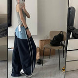 Bonnyshow Harajuku Parachute Cargo Pants Women Kpop Oversized Korean Y2k Streetwear Patchwork Trousers Jogging Sweatpants Hippie