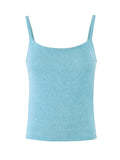 Bonnyshow  Summer Sparkly Sequin Camisole Top For Women Sexy Slightly Transparent Knit Vest Sleeveless Vacation Lady Tank Tops K31