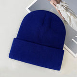 Bonnyshow Winter Knitted Hat Women Men Solid Color Warm Beanie Cap Female Autumn Crochet Woolen Hats Korean Unisex Skullcap