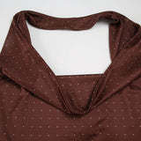 Bonnyshow  Brown Polka Dot Halter Crop Top Swinging Collar Sleeveless Backless Lace-up Tank Top Sexy High Street Fashion Vest