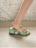 Bonnyshow  Designer Summer Thick Heel Women Slippers Fashion Butterfly-knot Ladies Outdoor Dress Slides Sandalias