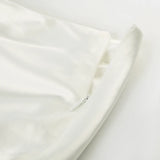 Bonnyshow  Women Elegant Skirt Suit White V-neck Puff Sleeve T-shirt and Long Skirt Casual Two Piece Set High Street Office Wear