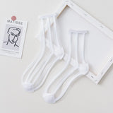 Bonnyshow 5 pairsFashion Kawaii Women Socks Sexy Lace Mesh Fishnet Socks Mixed Transparent Stretch Elasticity Ankle Net Yarn Thin Sox