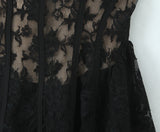 Bonnyshow  European And American Style Summer Women's Mini Dress Lace Patchwork Waist Suspender Dress