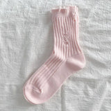 Bonnyshow Punk Broken Hole Socks Harajuku Cotton Middle Tube Sock for Women Girls Gothic Knitted Street Stocking Calcetines
