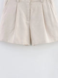Bonnyshow  Versatile Loose High Waisted Casual Shorts Women 2025 Summer pantalones cortos
