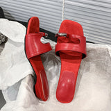 Bonnyshow  Luxury Designer Women Clip Toe Slippers Fashion Party Dress Low Heel Slide Summer Street Style Footwear
