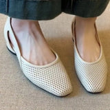 Bonnyshow  Shallow-mouthed Square Toe French Anti-slip Low-heeled Sandals, Summer Bag Toe Retro Style, Breathable Soft-soled Casual Shoes