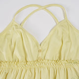 Bonnyshow  Fashion Floral Prints Sweet Ruched Women Camisole Tops Summer Chic Design V-Neck Blouses