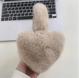 Bonnyshow Women Bow Knot EarMuffs Kawaii Heart Fluffy Ear Muffs Cold Protection Women Ear Cover Thickened Plush Japanese JK Girls Earplugs