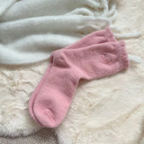 Bonnyshow Colorful Striped Socks Women Autumn Winter Mink Fleece Floor Sock Soft Thicken Plush Indoor Socks Female Fluffy Sox