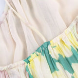 Bonnyshow  Summer Women's New Dress 2025 Fashion Print Loose V-neck Camisole Summer Holiday Dress Women's Chic Youth Long Dresses