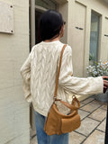 Bonnyshow  Solid Twisted Flower Sweater Women Round Neck Long Sleeve Knitted Jumper Autumn New Casual Fashion Simple Pullover Sweaters Lady