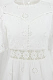 Bonnyshow  Summer Fashion New Women's Vacation Style Dress Sexy Bareback Hollow Out Tassel Imitation Cotton Style Dress