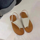 Bonnyshow  Rome Flip Flops Flats Sandals Women Summer Pu Leather Vintage Gladiator Shoes Ladies Casual Streetwear Outdoor Sandals Footwear