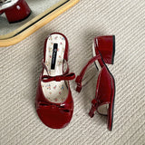 Bonnyshow  Designer Summer Thick Heel Women Slippers Fashion Butterfly-knot Ladies Outdoor Dress Slides Sandalias