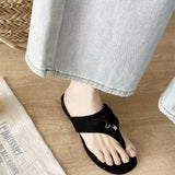 Bonnyshow  Summer New Fashion Versatile Flat Toe Flip-flops Women's Outdoor Holiday Beach Shoes Casual Sandals