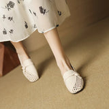 Bonnyshow  Women Shoes Fashion Loafers 2025 Summer New Design Hollow Slip On Breathable Mesh Elegant Women Flat Shoes Walking Casual Shoes