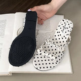 Bonnyshow  Comfort Soft Sole Wedge Slipper Women Elegant Bow Polka Dot Design Brand Slide Sandal Fashion Narrow Band Dress Zapatos De Mujer