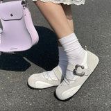 Bonnyshow  New Women Flat Marie Janes Shoes Designer Sandals Casual Loafers Woman SneakersSummer Shallow Trend Dress Sandalias Mujer