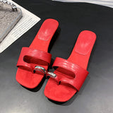 Bonnyshow  Luxury Designer Women Clip Toe Slippers Fashion Party Dress Low Heel Slide Summer Street Style Footwear