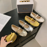 Bonnyshow  Designer Spring Women Mary Jane Shoes Fashion Square Toe Ladies Comfort Soft Sole Flats Women's Comfort Ballerinas Shoes