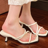 Bonnyshow  Women High Heel Sandals Summer Casual Female Shoes Woman Square Heel Open Toe Ankle Strap Ladies Sandalias Wedge Shoe 2025 New