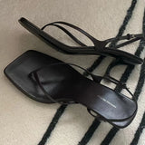 Bonnyshow  Clip Toe Women Heeled Sandals Square Toe Mid Heels Elegant Shoes Summer 2025 New Fashion Pumps Designer Dress Sandalias De Mujer