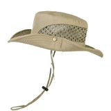 Bonnyshow Summer Large-brim Fisherman Hat Men Breathable Mesh Beach Sun Cap Male Outdoor Fishing Camping Hiking Bucket Hats