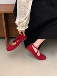 Bonnyshow  Ladies Ballet Shallow Flat Shoes Women's Retro Mary Jane Shoes Luxury soft sole shoe Women cross strap Flats Zapatos Mujer 2025