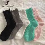 Bonnyshow Punk Broken Hole Socks Harajuku Cotton Middle Tube Sock for Women Girls Gothic Knitted Street Stocking Calcetines