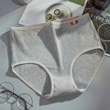 Bonnyshow Cotton Panties For Women's Underwear Plus Size Solid Color Briefs High Waist Seamless Underpants Female Lingerie