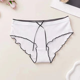 Bonnyshow Solid Color Sexy Women's Panties Cotton Comfortable Women's Underwear Home Erotic Soft Female Lingerie Seamless Underpants