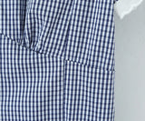 Bonnyshow  Sweet Girl Plaid Shirt Blouse Short Sleeve Lapel Collar Slim Lady Summer Tops