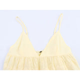 Bonnyshow  Sexy Adjustable Spaghetti Straps V Neck Embroidery Camis Women Yellow Holiday Summer Tops 2025 Streetwear Crop Top