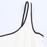 Bonnyshow  Fashion White Pleated Long Dress Women Elegant Sleeveless Square Collar A-line Maxi Dress Lady 2025 Summer Chic Street Vestidos