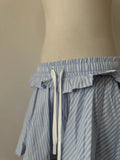 Bonnyshow  Loose Casual Blouse Stripe Shirts Mini Skirt 2 Pieces Sets Women Suit Spring Summer High Waist Short Skirt Set