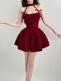 Bonnyshow  Bow Sexy Solid Women's Evening Gown Summer Elegant Chic Clubwear Party Dress Aesthetic Retro Fashion Outfits