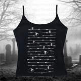 Bonnyshow  Punk Streetwear Black Casual Camisole Crop Tops Women's Grunge Gothic Tee Y2k Style Clothes Punk Slim Girl Baby Gothic Emo Girls
