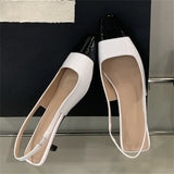 Bonnyshow  New Design Mixed Color Pointed Toe Women Pumps Fashion Elegant Slingbacks Thin Low Heels Party Prom Mule Shoes