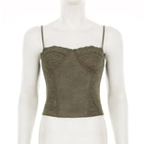 Bonnyshow  Fashion Lace Bust Suspenders with Detachable Straps Women Sexy Backless Tank Top Summer Beach Vacation Vest y2k Clothes