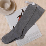 Bonnyshow Bow Knot Lolita Socks Women Girls Long Socks Lolita Soft Jk Uniform Knee Socks Autumn Winter Bowknot Sweet JK Knitted Stockings
