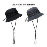 Bonnyshow Summer Bucket Hat Women Men Solid Color Quick Drying Fisherman Cap Folding Drawstring Unisex Sun Visor Hats Outdoor Panama Caps