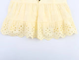 Bonnyshow  Sexy Adjustable Spaghetti Straps V Neck Embroidery Camis Women Yellow Holiday Summer Tops 2025 Streetwear Crop Top