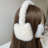 Bonnyshow Star Fluffy Ear Muffs Earplugs Cold Protection Woman Ear Cover Solid Plush Earmuffs Warm Headphones Girl Accessories Gifts