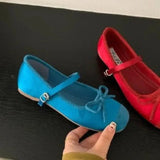 Bonnyshow  Women Flat Shoes Fashion Round Toe Shallow Slip On Ladies Soft Ladies Mary Jane Ballerinas Flat Heel Casual Ballet Sho