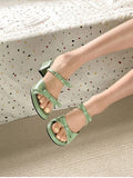 Bonnyshow  Designer Summer Thick Heel Women Slippers Fashion Butterfly-knot Ladies Outdoor Dress Slides Sandalias